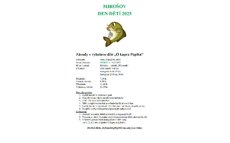 Aktuality - MDD - Rybářské závody